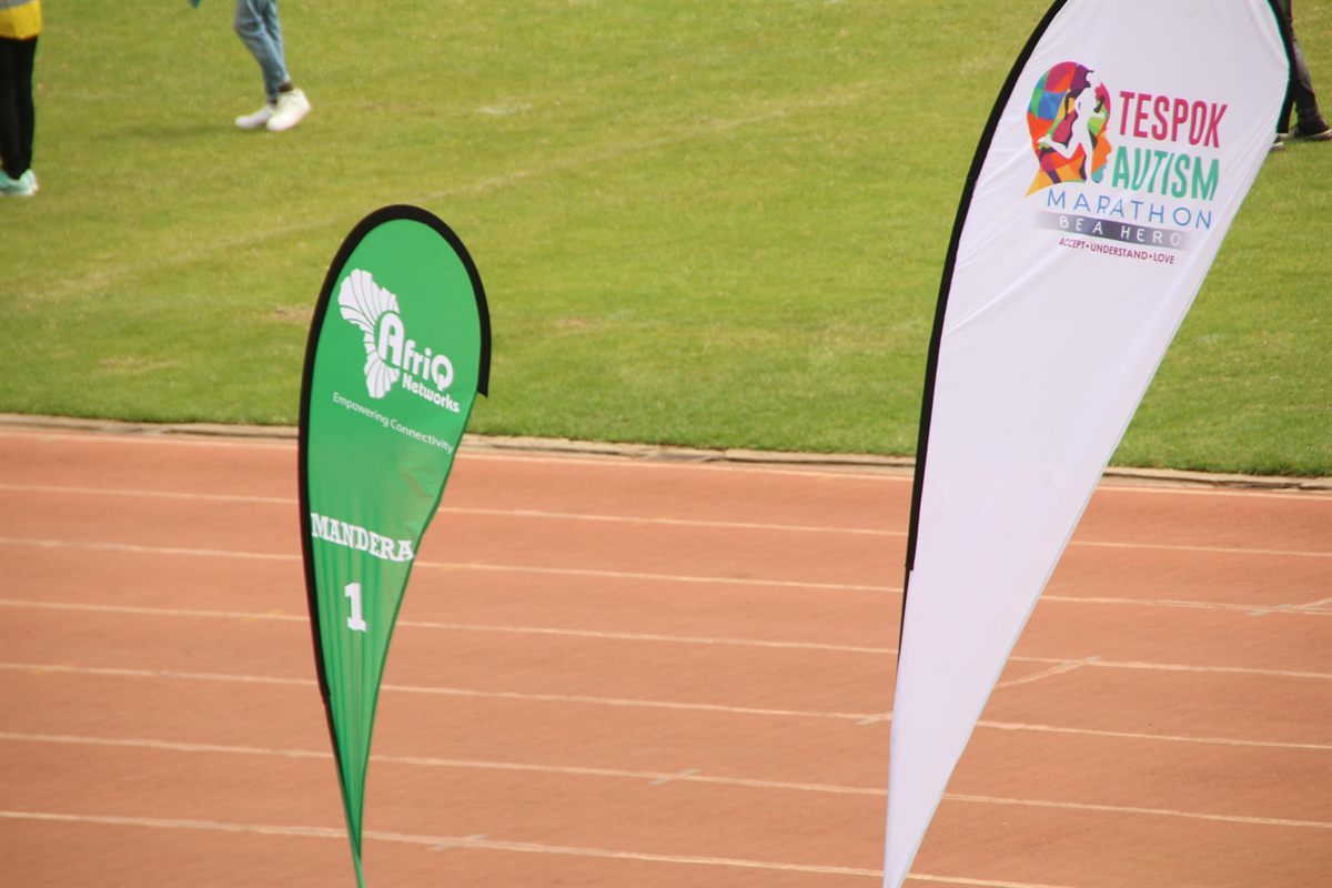 AfriQ banner at the TESPOK Autism Marathon